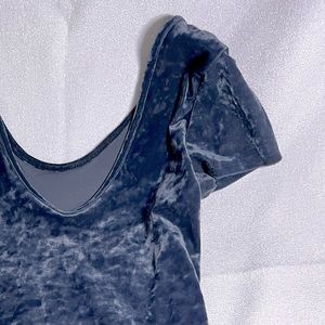 American Eagle Blue Crushed Velvet Bodysuit